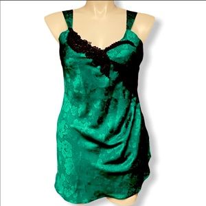 Victoria’s Secret gold label vintage green lace satin nightie